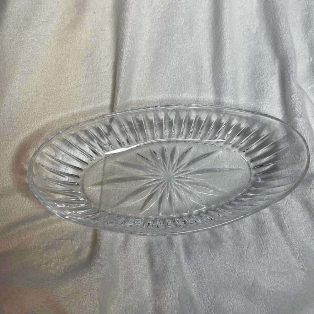 Vintage Princess House Lead‎ Crystal 10” Oval Dish Clear